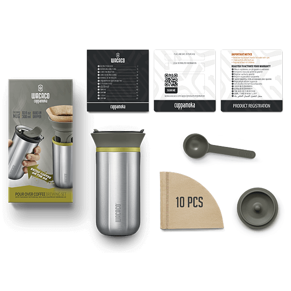 Wacaco | Cuppamoka | Pour-over coffee maker | Perfect travel companion | What is in the box
