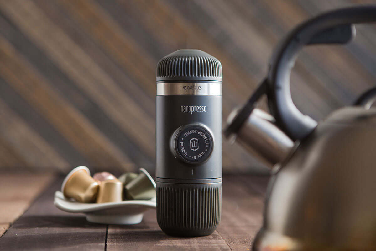 Wacaco | Nanopresso + NS Adapter | Portable Espresso Machine for ground coffee and Nespresso® compatible capsules | Lifestyle photo 001