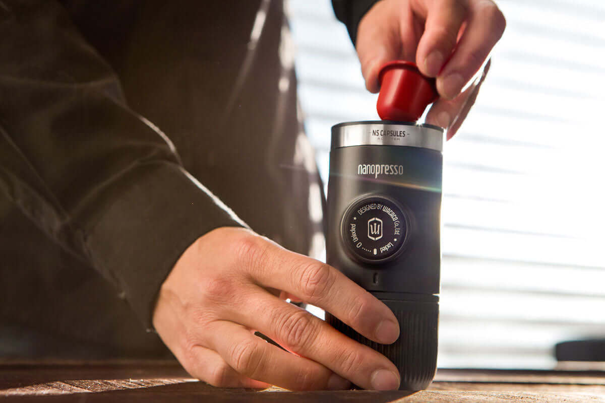Wacaco | Nanopresso + NS Adapter | Portable Espresso Machine for ground coffee and Nespresso® compatible capsules | Lifestyle photo 002