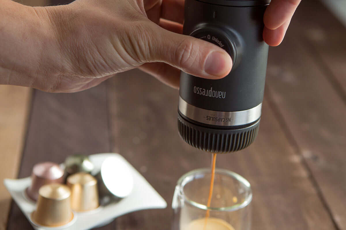 Wacaco | Nanopresso + NS Adapter | Portable Espresso Machine for ground coffee and Nespresso® compatible capsules | Lifestyle photo 003