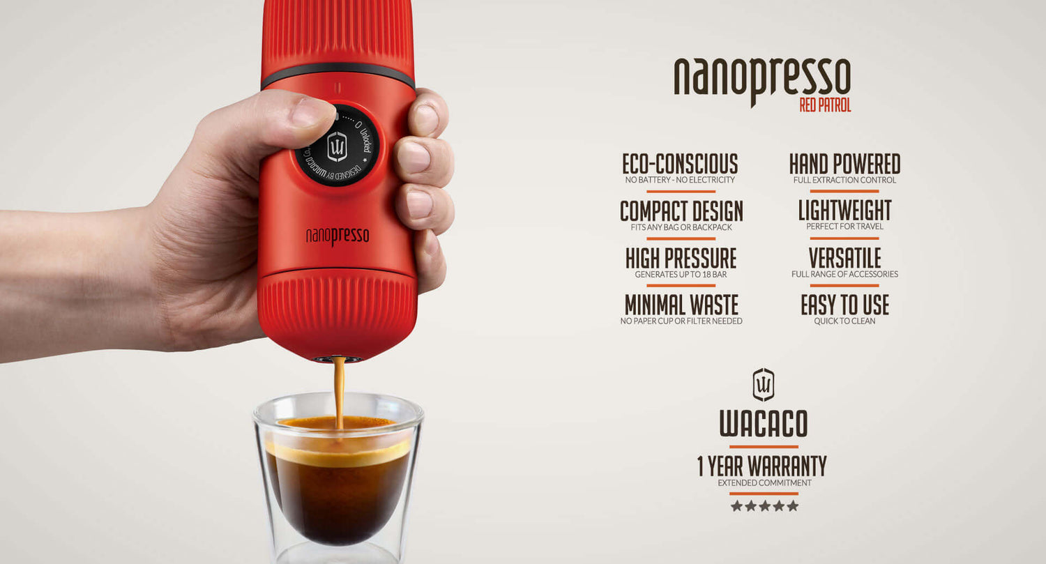 WACACO Nanopresso GR Macchina per caffè espresso portatile, grigio